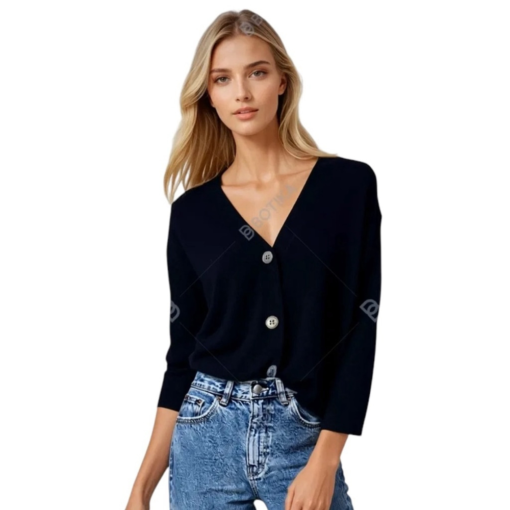 J CREW Black Cashmere V Neck Cardigan with matching Cashmere Tank in Sz L